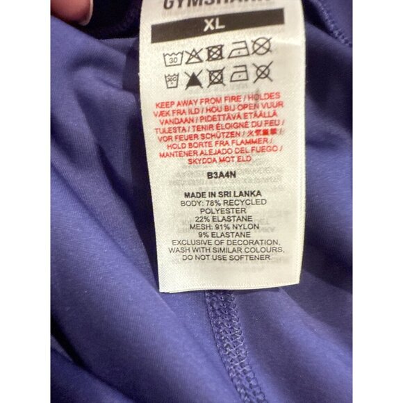 Gymshark Purple High-Waisted Leggings With Mesh Accents  Size XL, Pre-Owned - Picture 6 of 7